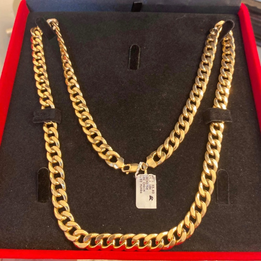 22” 18k Gold 33.03 gram Cuban Link Chain from Dubai